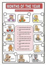 English Worksheet: MONTHS - MATCHING