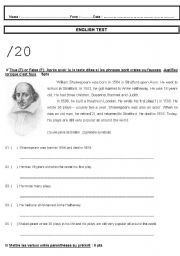 English Worksheet: Past simple Test