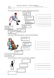 English Worksheet: simple present tense