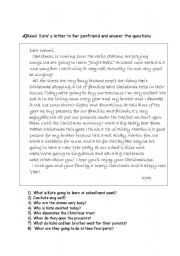 English Worksheet: christmas letter