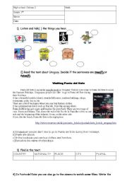 English Worksheet: Test 1st grade giving directions