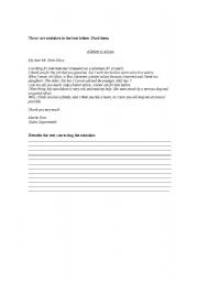 English worksheet: A letter to a boss