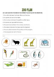 English Worksheet: 2 pages worksheet zoo plan