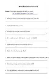 English worksheet:  REPHRASING WORKSHEET