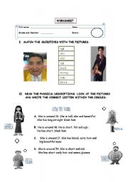 English worksheet: adjectives