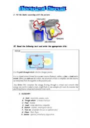 English Worksheet: ELECTRICAL CIRCUIT