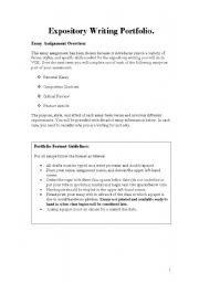 English Worksheet: Expository Writing Portfolio