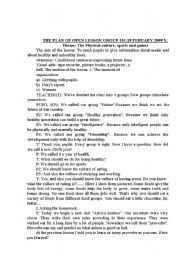 English Worksheet: The plan of the lesson