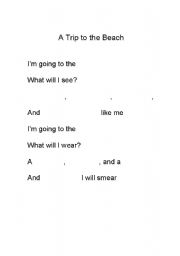 English Worksheet: A Trip to the Beach