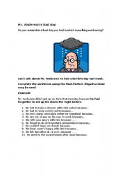 English worksheet: Mr. Andersons bad day