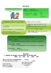 English Worksheet: Should