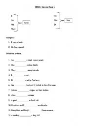 English worksheet: Verb ( has and have )