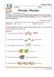 English Worksheet: plurals