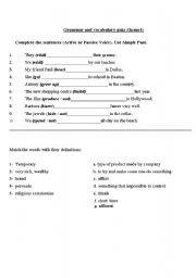 English Worksheet: grammar and vocab quiz