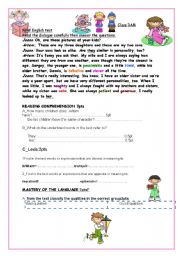 English Worksheet: First  English exam