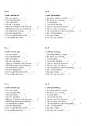 English Worksheet: Question tags