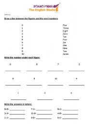 English worksheet: numbers: 0-10