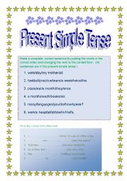 English worksheet: Present Simple Tense Review