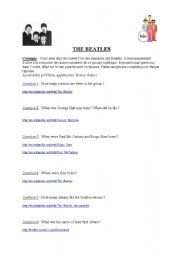 English Worksheet: webquest beatles