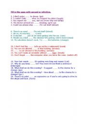 English Worksheet: Gerund-Infinitive