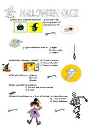 English Worksheet: HALLOWEEN QUIZ