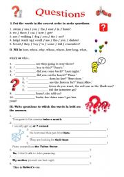 English Worksheet: Questions