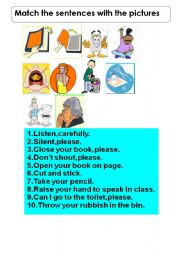 English worksheet: CLASSROOM LANGUAGE