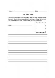 English worksheet: The Name Game