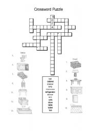 English Worksheet: Furniture crossword