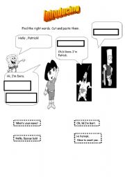 English worksheet: greetings/introducing