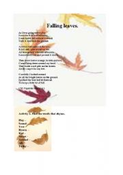 English worksheet: Falling leaves