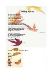 English Worksheet: Falling leaves