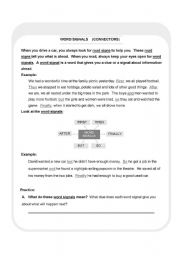 English worksheet: Word Signals - Connectors