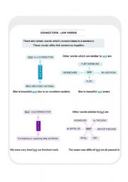 English worksheet: Connectors - link words