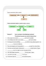 English worksheet: Connectors Stating Result and Reason (Page 2)