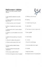 Halloween riddles - worksheet