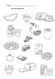 English Worksheet: Food - Whats healthy?