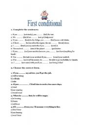 English Worksheet: First conditional