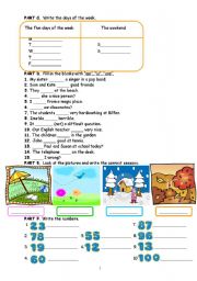 English Worksheet: QUIZ for young learners part C - D - E - F