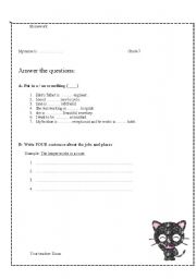English worksheet: a and an