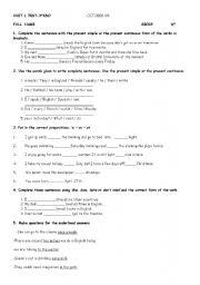 English Worksheet: Basic test