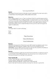 English Worksheet: Current Events 