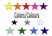 English worksheet: Learning Basic Colors/Colours
