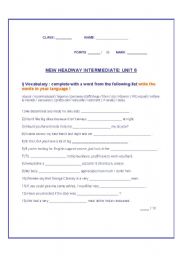 New New Headway Intermediate Unit 6 TEST ( verb patterns) 3 pages