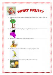 English worksheet: What Fruit?