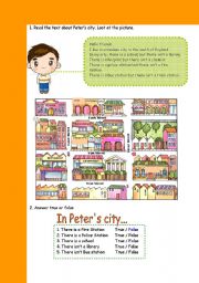 English Worksheet: talking about my city