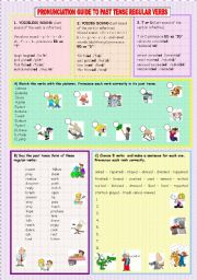 English Worksheet: PRONUNTIATION GUIDE TO PAST TENSE REGULAR VERBS