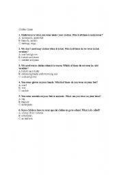 English worksheet: clothesquizz