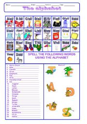 English Worksheet: The alphabet