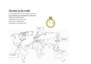 English worksheet: THE TIME IN THE WORLD